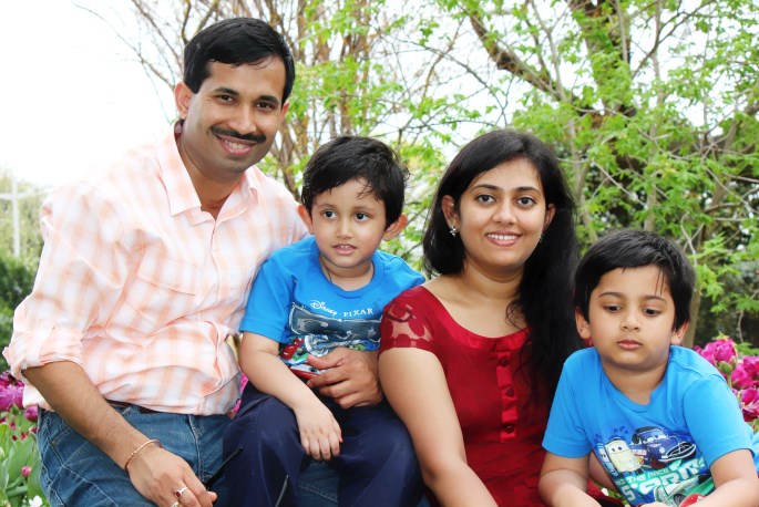 Kumar And Snigdha Family Picture With Boys