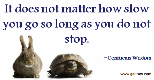 It does not matter how slow you go so long as you do not stop - Wisdom Quotes Of  Confucius