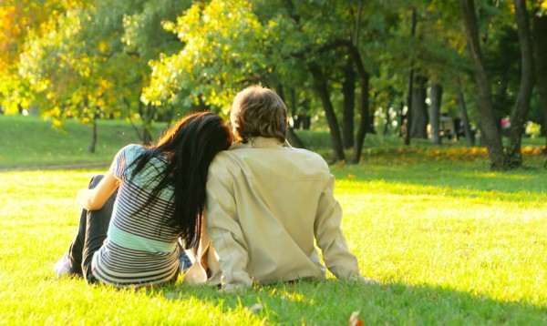 New Married Couple In Love Spending Time Together In Park