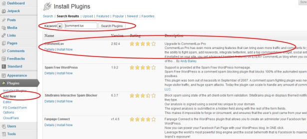 Add New WordPress Plugin From Blog Admin Area