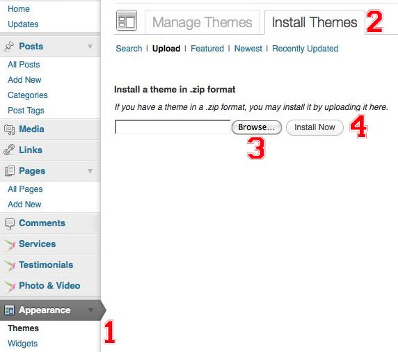 Install Themes Using WordPress Admin Screen