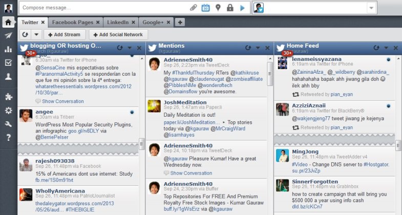 HootSuite Dashboard has Tabs And Streams For Each Network