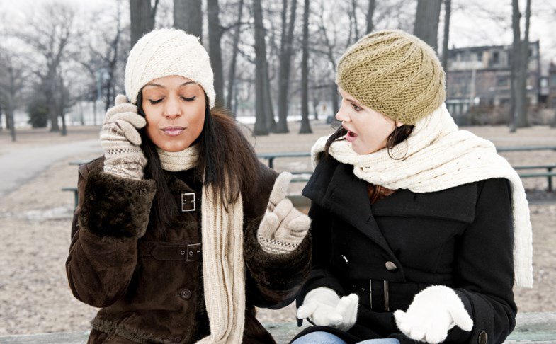 Business Etiquette Problem Of Using Mobile Phones - Woman Ignoring The Person In Front For A Phone Call