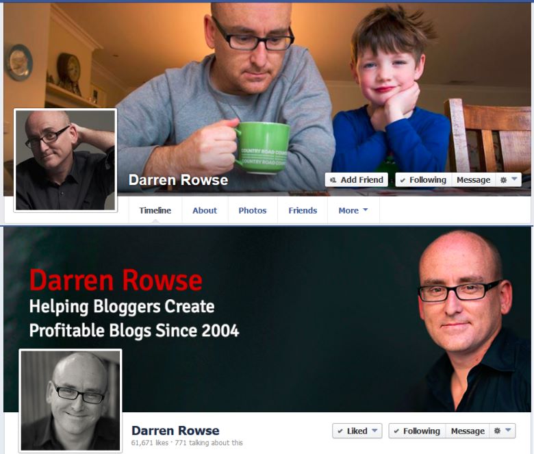 Darren Rowse - Facebook Profile And Facebook Page