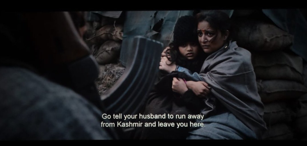 Scene from the kashmir-files-movie-islamic-terrorist-asking-men-to-leave-their-women-behind-and-run-away-from-Kashmir